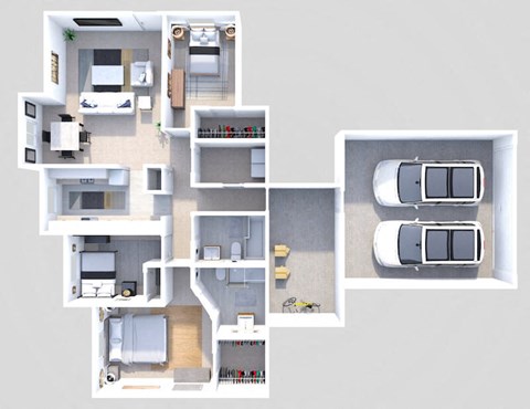 Floor plan for 3 beds, 2 baths, 1653 sqft